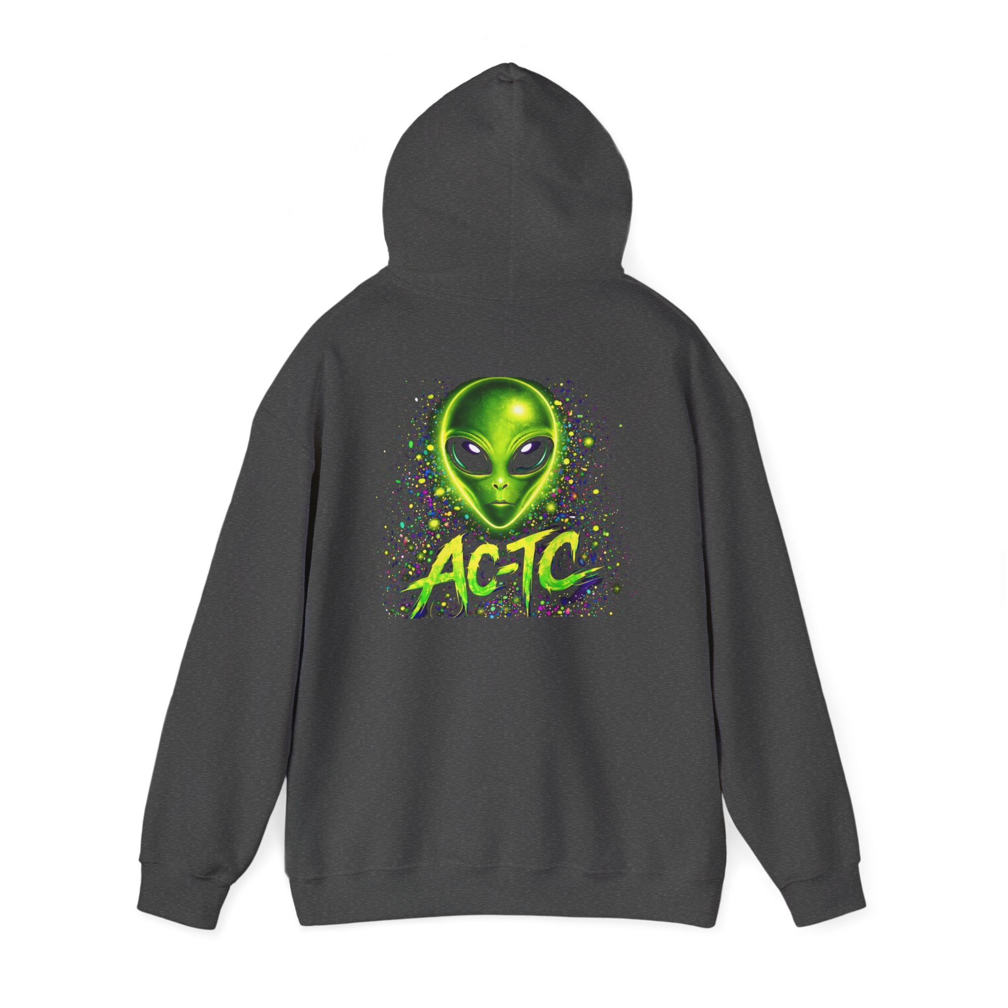 Alien Graphic Hoodie – Neon Green AC-TC Extraterrestrial Crewneck