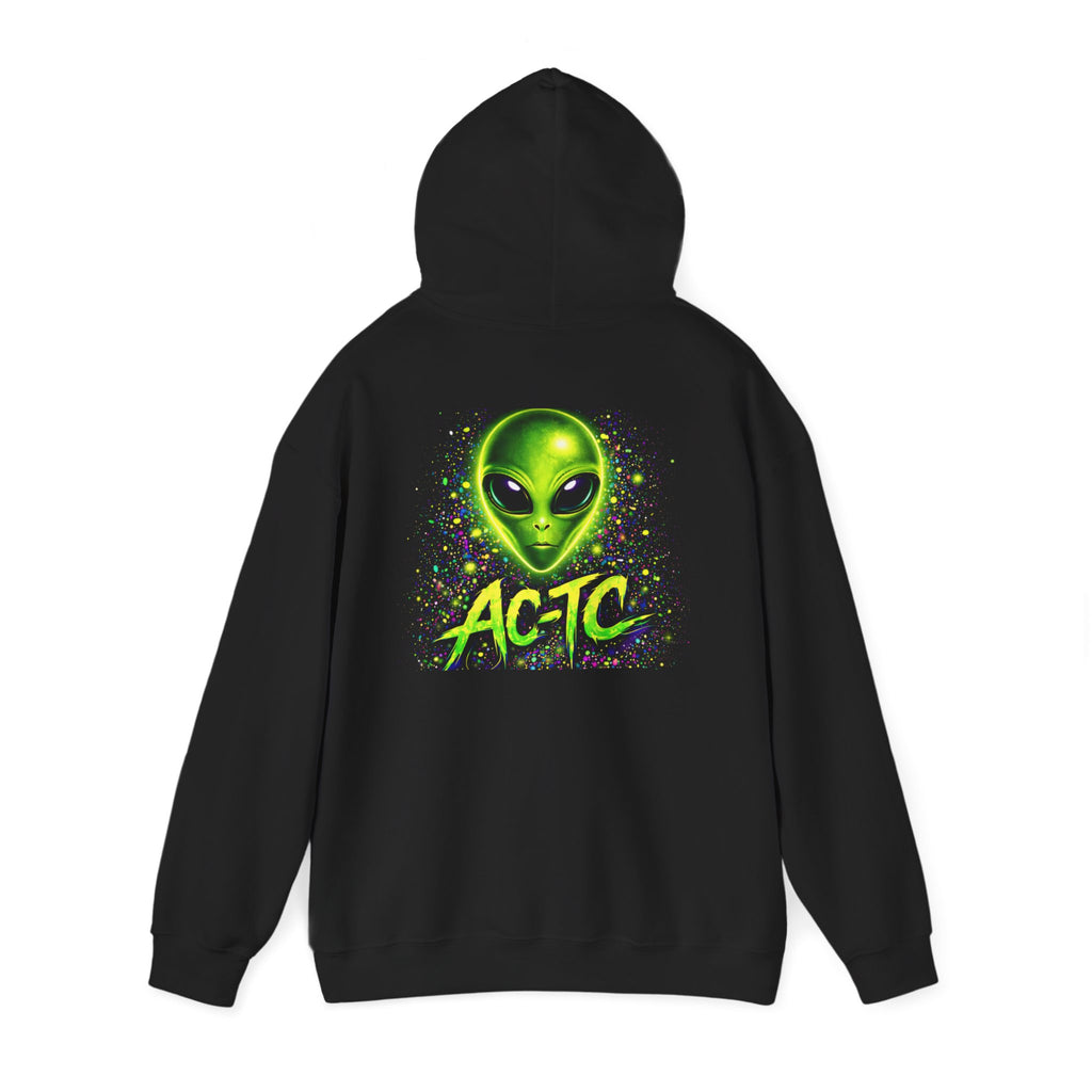 Alien Graphic Hoodie – Neon Green AC-TC Extraterrestrial Crewneck