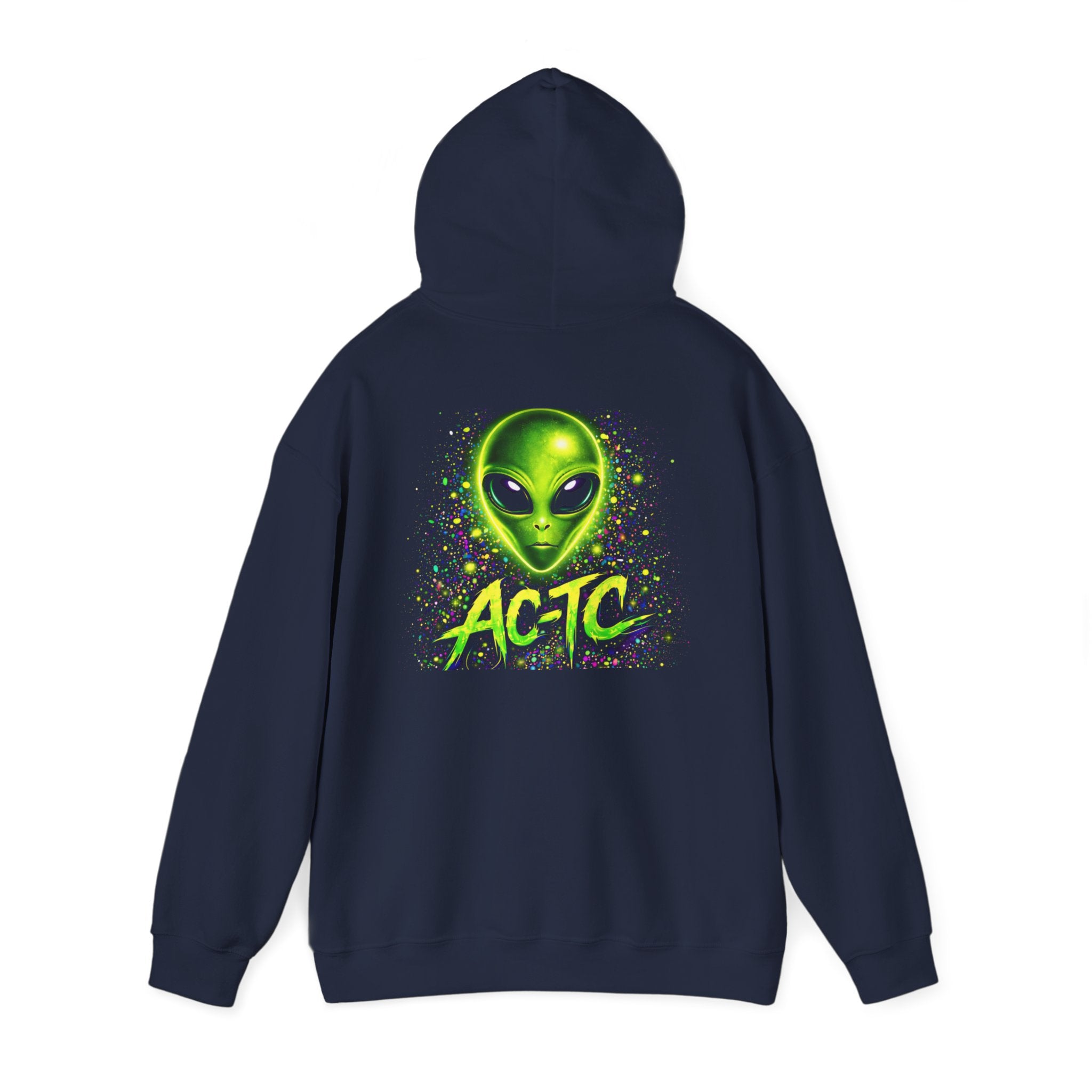 Alien Graphic Hoodie – Neon Green AC-TC Extraterrestrial Crewneck